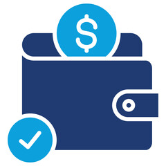 Wallet Flat Blue Icon