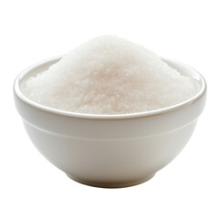 White sugar in white plate on clean white background