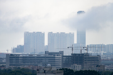 buildings in a cloudy morning