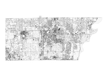 Description & Keywords
Description: Carmel black and white map showcasing highways and buildings. Clean vector design, focused on road networks and city structures for monochrome visualization or prin