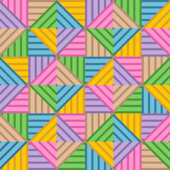 Modern colorful stripes geometric lines seamless pattern