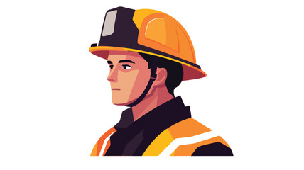 Professional Firefighter in Helmet: Safety Gear for Fireman with Uniform