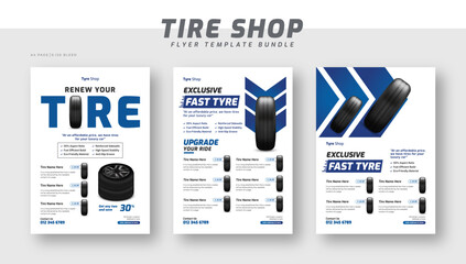 Tire shop catalog flyer bundle template | Tire parts product catalog sale promotion leaflet or poster | Auto repair shop banner set