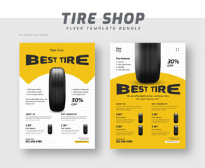 Tire shop catalog flyer bundle template | Tire parts product catalog sale promotion leaflet or poster | Auto repair shop banner set