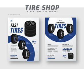 Tire shop catalog flyer bundle template | Tire parts product catalog sale promotion leaflet or poster | Auto repair shop banner set