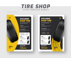 Tire shop catalog flyer bundle template | Tire parts product catalog sale promotion leaflet or poster | Auto repair shop banner set