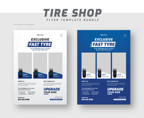 Tire shop catalog flyer bundle template | Tire parts product catalog sale promotion leaflet or poster | Auto repair shop banner set