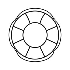 Ring buoy lifesaver vector illustration coloring page isolated on white background	