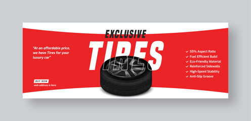 Tire shop social media facebook cover web banner template | Auto repair shop banner | Car tire parts sale promotion or service advertising template