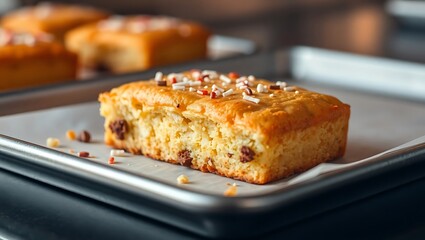 "Delicious Close-Up of a Pop-Tart Cake on a Baking Tray"