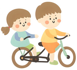 Bicycle, Sports, Children, Cycling, Boys, Girls, Riding, Cyclist, Fun, Riding, Kids, Family, Cycle, Activity, Biker, Summer, People, Outing, Walking, Summer Vacation, Bicycle for Two, Men and Women