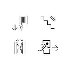 CONJUNTO DE ICONOS MINIMALISTAS, SEÑALÉTICA ARQUITECTÓNICA
