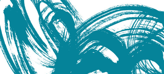 Artistic textured bright teal blue distressed painted bold brush strokes background. Grunge aquamarine retro paintbrush stroke smear with spray texture for business banner, surface, poster design