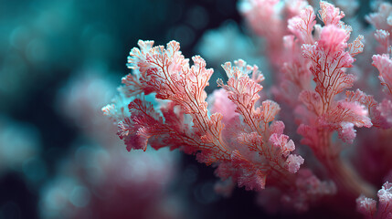 Soft Coral Blooming, Abstract Wallpaper Background Texture