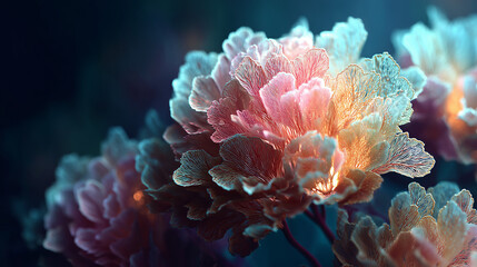 Undersea Coral Bloom Wallpaper Background, Room for Copy Text