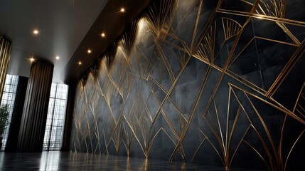 高級モダン空間のアールデコ壁面デザイン | Art Deco Wall Design in Luxury Modern Interior Space