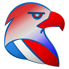 American Eagle Head in American Flag Colors – Editable Vector Icon