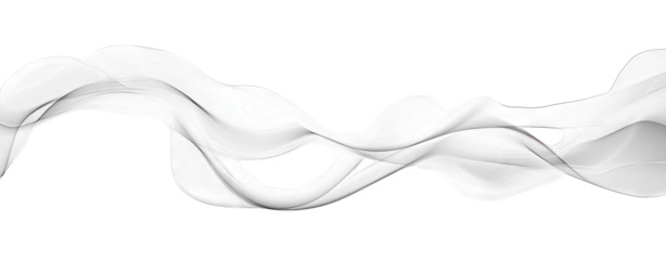 Abstract Grey Wave Flowing Across A Transparent Background