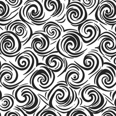 Dynamic Flow: Abstract Black and White Swirling Pattern