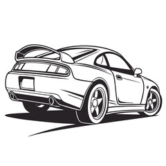 Fototapeta premium Coupe isolated vehicle silhouette