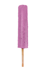 Yummy purple ice cream on white background