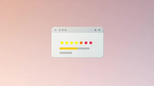 Minimalistic web browser interface with colorful loading indicators against a soft gradient background