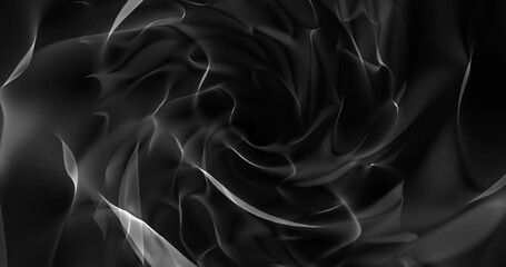 Obraz premium Swirling gray and black ribbons forming vortex pattern in abstract digital space