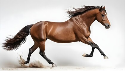 Obraz premium Dynamic horse running in studio setting high-quality photography action-packed moment