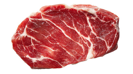 Obraz premium Raw beef steak with marbling, isolated on white background.