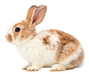 Obraz premium A cute, fluffy white rabbit or bunny isolated on a white background