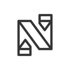 the logo consists of monogram the letter X and N. Abstract, outline and elegant.