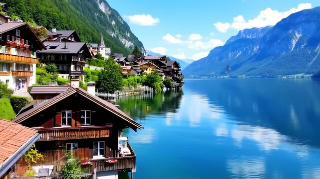 Scenic Hallstatt Austria with Lake and Mountain Views Travel Destination European Charm