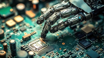 Artificial intelligence interacting with computer motherboard at close range