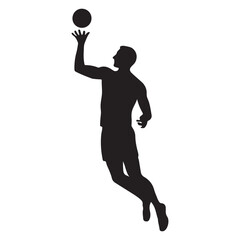Basketball player silhouette vector illustration for sports design and athletic performance visuals use in graphics
