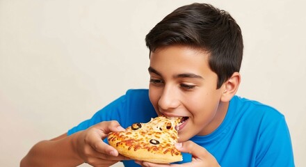 handsome young man eating a slice of pizza, cheese, pepperoni, tomato sauce, crust, close up, male model, hungry man, tasty food, comfort food, fast food, delicious, Italian food, cheesy pizza, hot