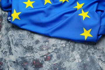 European Union flag on blue background