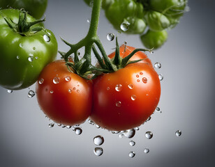 Fresh Tomato with Water Droplets
