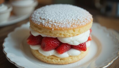 strawberry and cream cake