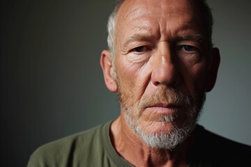 Portrait of an old man with a gray beard and mustache.