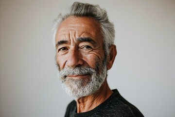 Portrait of an old man with grey hair and a beard.