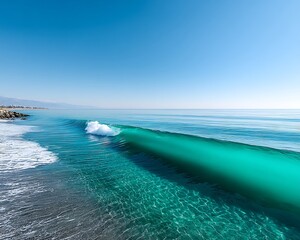 Fototapeta premium Ocean wave, vibrant turquoise