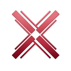 Obraz premium Abstract red cross design transparent background modern icon