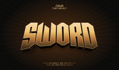 Sword Editable Text Effect Style 3d Gold Gaming Esport