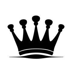 Black crown shaped silhouette transparent background