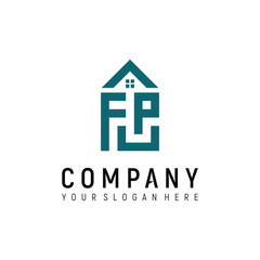 letter FJ home concept logo design vector template