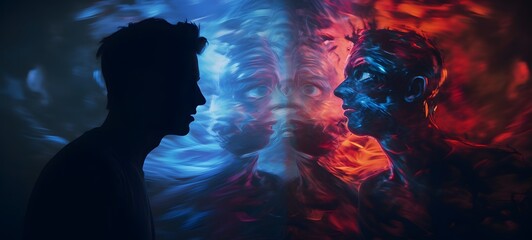 pop surreal unreal silhouettes spiral towards vampire,ai generatif