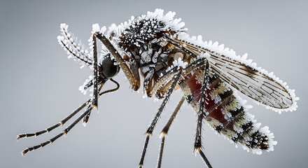 Frozen Mosquito A Stunning Close-Up Macro Photograph