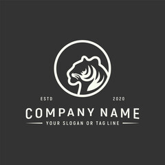 tiger head concept logo design vector template