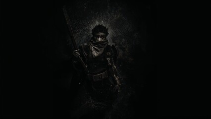 Fototapeta premium 4K Minimal Black Game Wallpaper