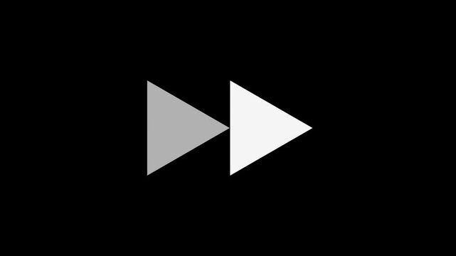 Rewind arrow button icon on transparent background, rewind button animation sign 4K footage. Play button icon. play icon, video play icon for website and mobile design animation.